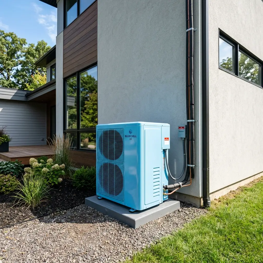 New central air conditioning system being installed at a Temple City, CA home