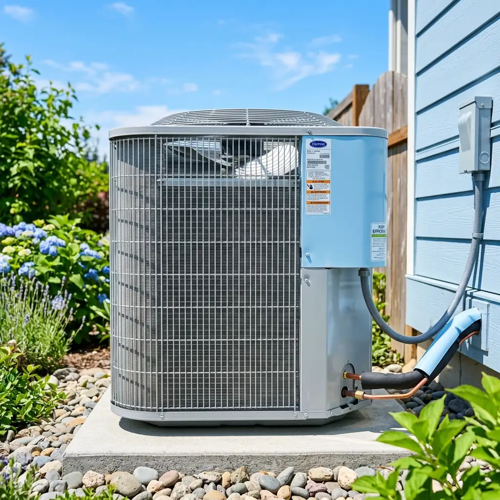 HVAC technician performing a seasonal AC tune-up and coil cleaning in Temple City California