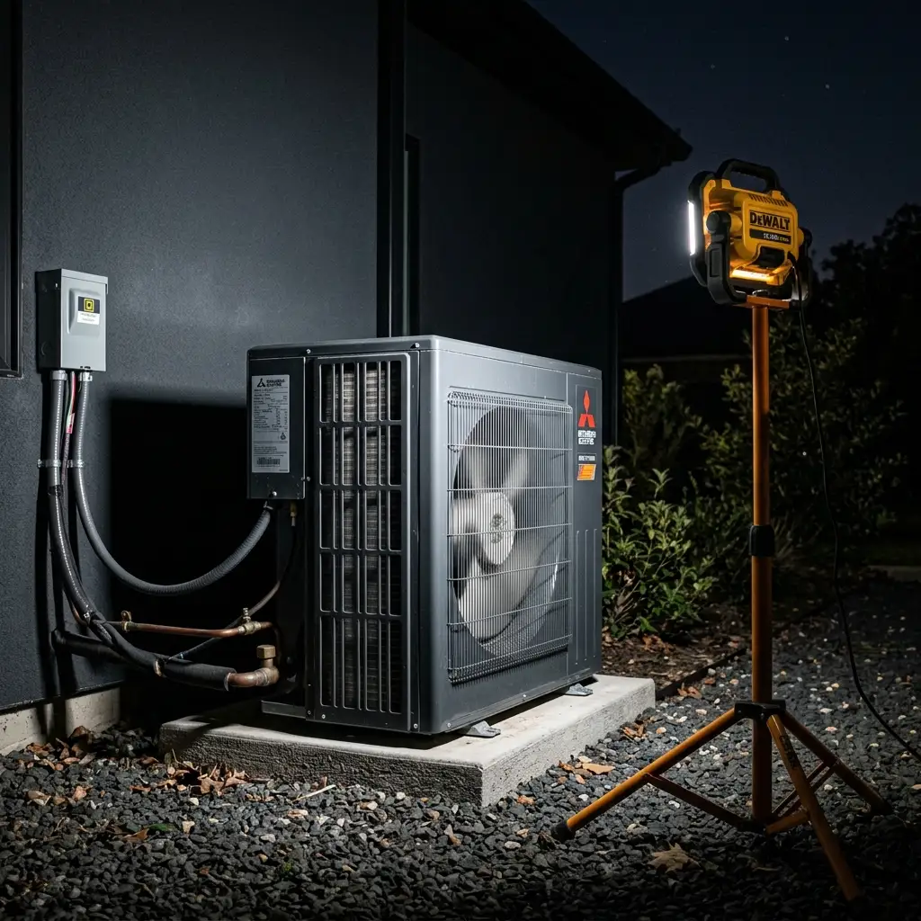 Emergency HVAC repair truck dispatched at night to a Temple City California home for after-hours service