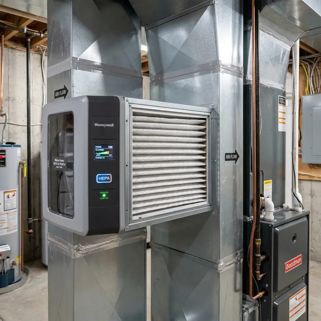 Whole-home air purification system installed in a Temple City California residence
