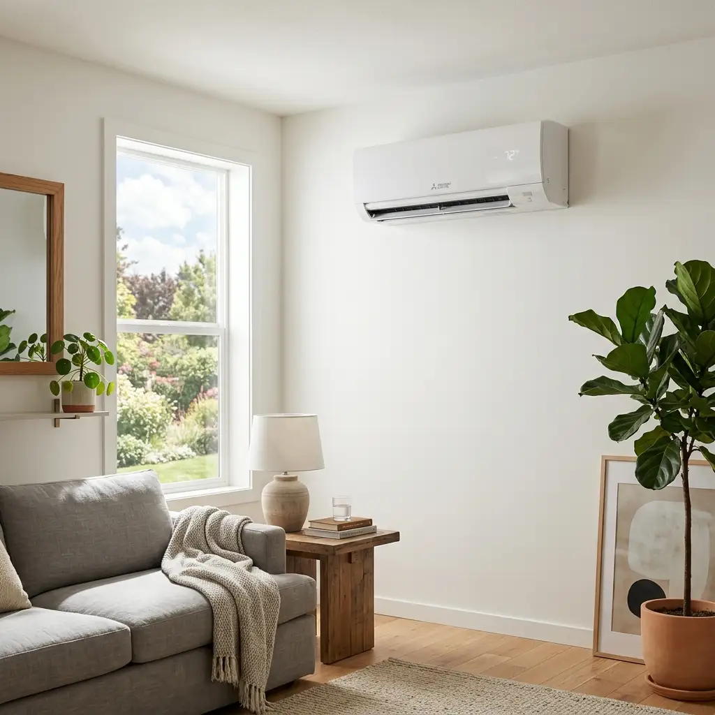 Mini split indoor air handler installed in a Temple City California home or ADU